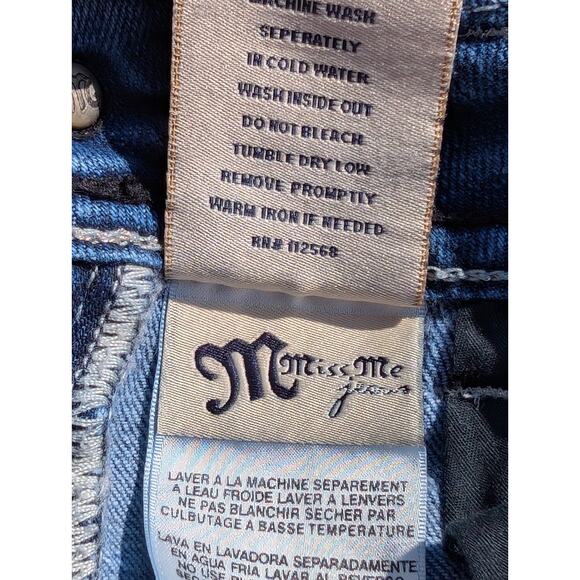 Miss Me Jeans Women’s Size 26 Distressed Embroidered Bootcut Skinny JPW5123 - Picture 6 of 10